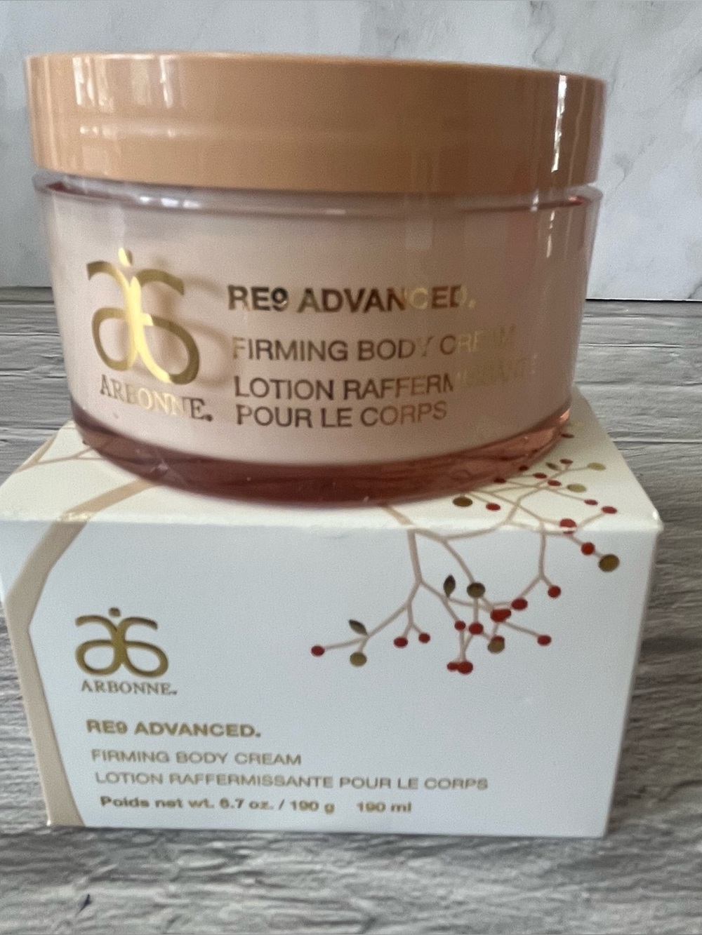 New Arbonne RE9 Advanced Firming Body Cream 6.7 oz / 190 ml
